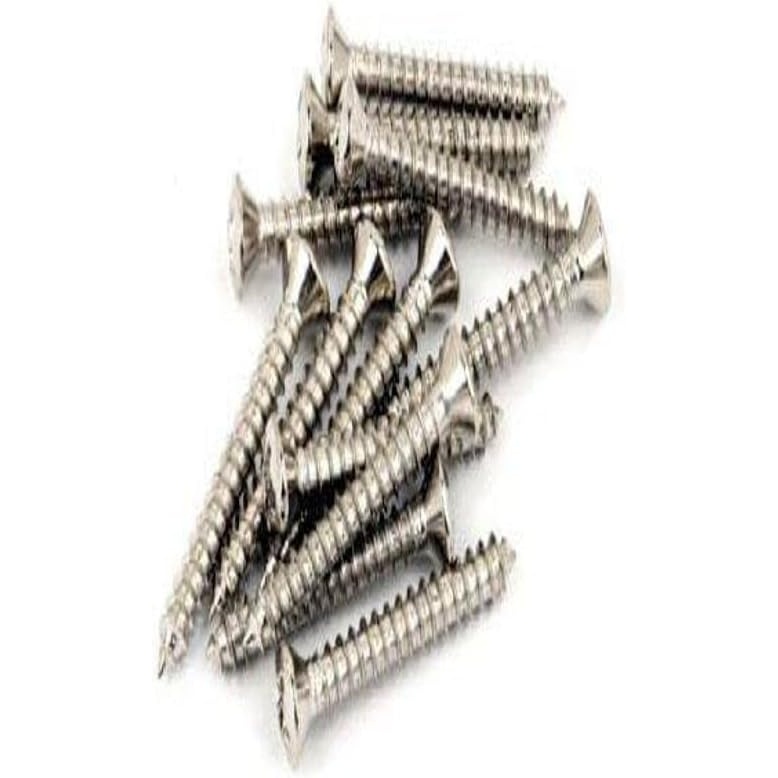 image:imageFender VintageStyle BassTelecaster BridgeStrap Button Mounting Screws for Electric Guitar Nickel