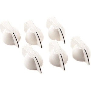 Fender Chicken Head Amp Knobs, White, 6-Pack