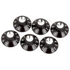 Fender Pure Vintage Skirted Amp Knobs, Black (Pack of 6)(Knobs)