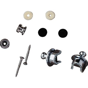 Fender Strap Locks and Buttons, Black (2)(Chrome)