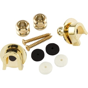 Fender Strap Locks and Buttons, Black (2)(Gold)