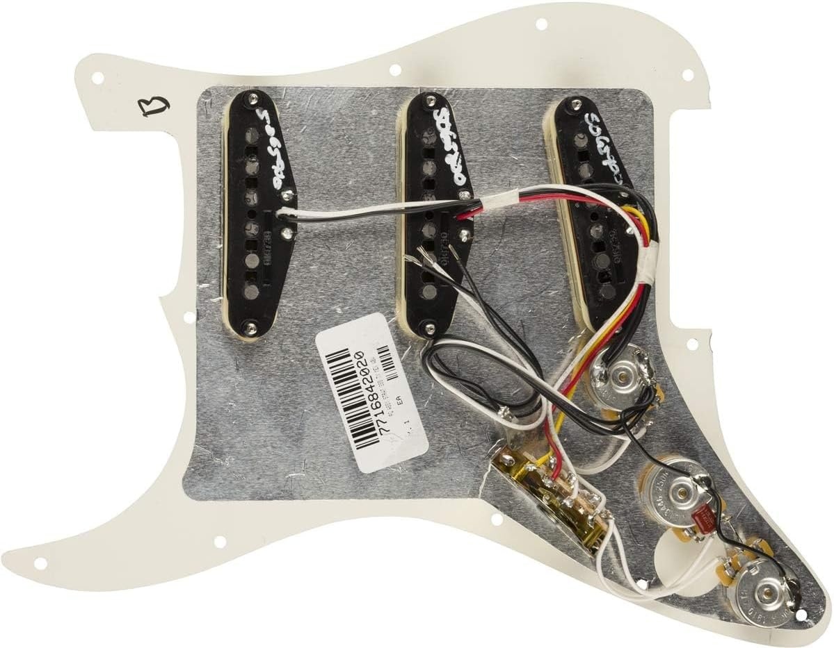 image:imageFender Tex Mex Prewired Stratocaster Pickguard 3ply WhiteWhite