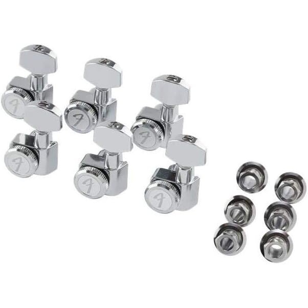 image:imageFender Deluxe Locking Staggered Guitar Tuners LeftHanded ChromePolished Chrome