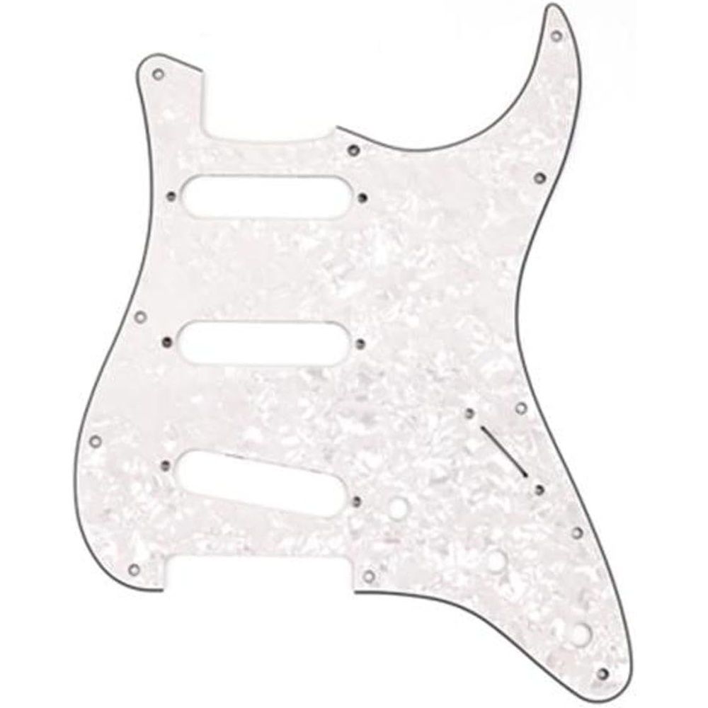 image:imageFender Standard Stratocaster for 3 Single Coil Pickups 11 Hole 3Ply WhiteAged White Moto