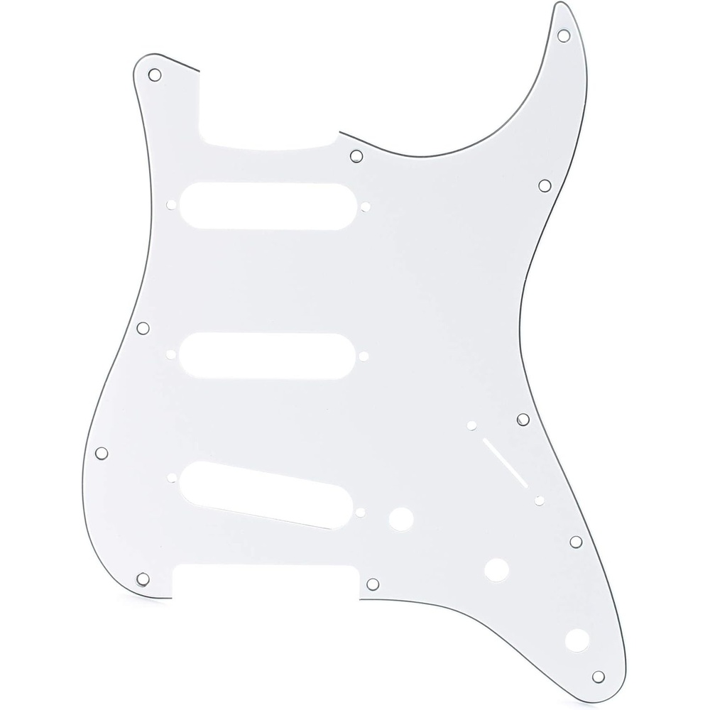 image:imageFender Standard Stratocaster for 3 Single Coil Pickups 11 Hole 3Ply WhiteParchment