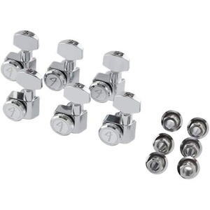 Fender Deluxe Locking Staggered Guitar Tuners, Left-Handed Chrome(Polished Chrome)