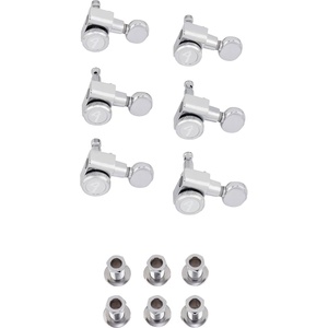 Fender Deluxe Locking Staggered Guitar Tuners, Vintage Buttons, Chrome(Right Hand)