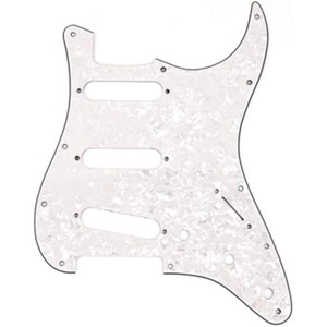 Fender Standard Stratocaster for 3 Single Coil Pickups, 11 Hole, 3-Ply – White(Aged White Moto)