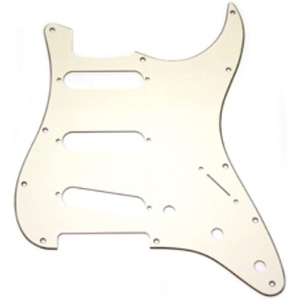 Fender Standard Stratocaster for 3 Single Coil Pickups, 11 Hole, 3-Ply – White(White Moto)