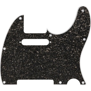 Hybrid Glass/Glitter Telecaster S/S Pickguard, Silver Sparkle(Dark Gray Sparkle)