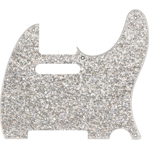 Hybrid Glass/Glitter Telecaster S/S Pickguard, Silver Sparkle(Silver Sparkle)