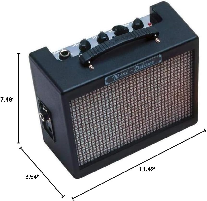 image:imageFender Mini Deluxe Electric Guitar Amp with 1Year Warranty Mini Guitar Amp Portable Guitar Amplifier Guitar Accessories 3 Watts BlackBlack