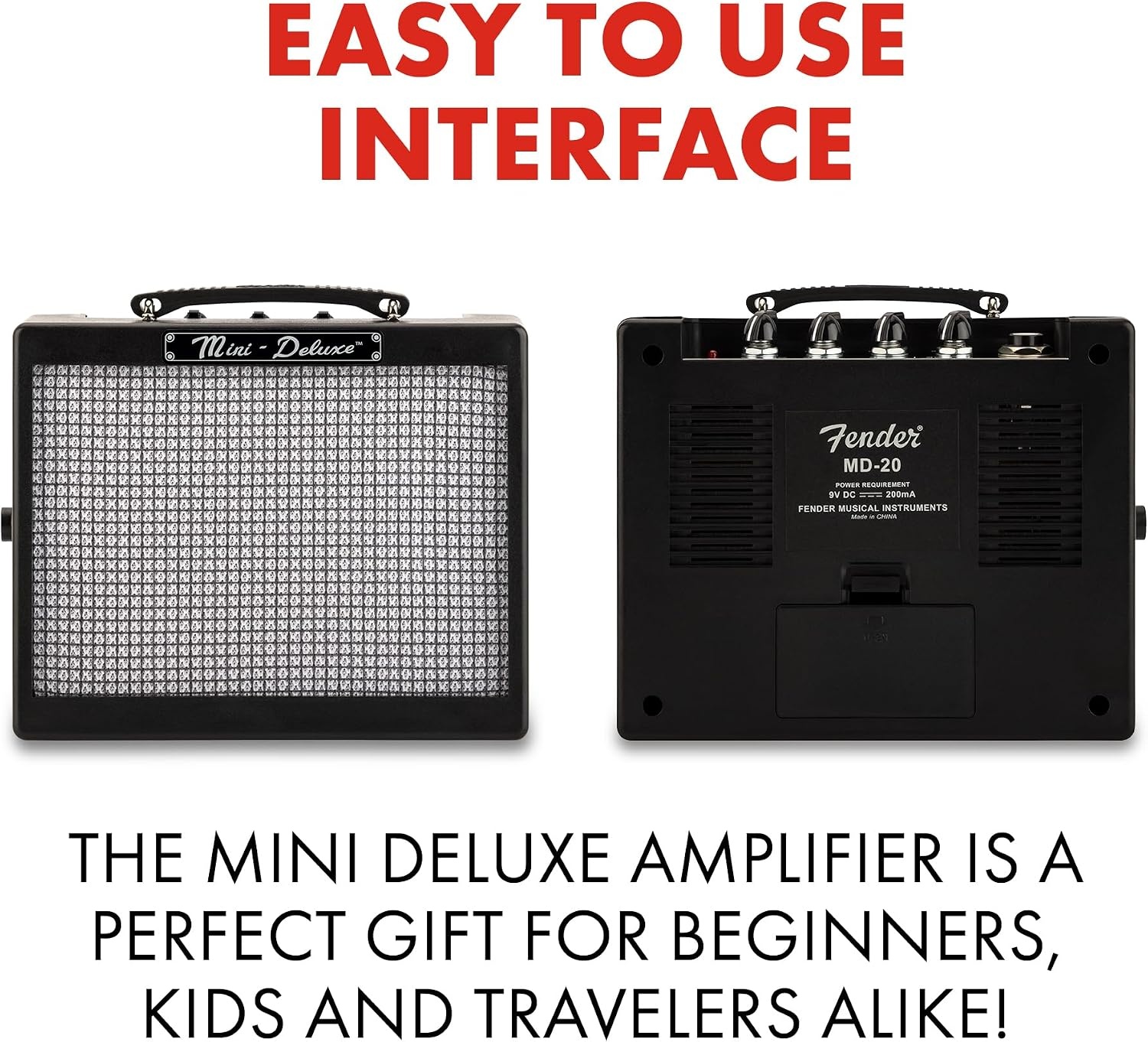 image:imageFender Mini Deluxe Electric Guitar Amp with 1Year Warranty Mini Guitar Amp Portable Guitar Amplifier Guitar Accessories 3 Watts BlackBlack