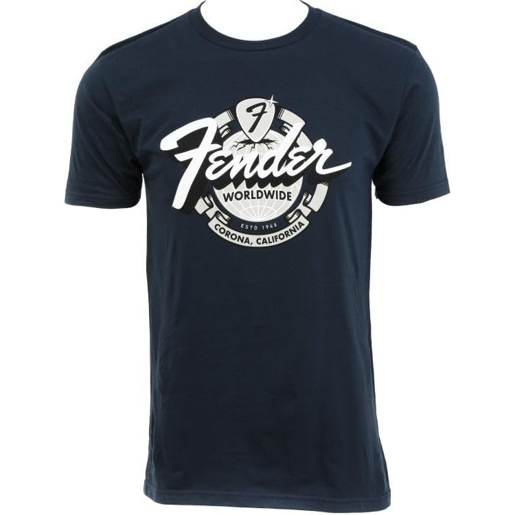 image:imageFender World Wide TShirt 100 Cotton Vintage Navy SMedium