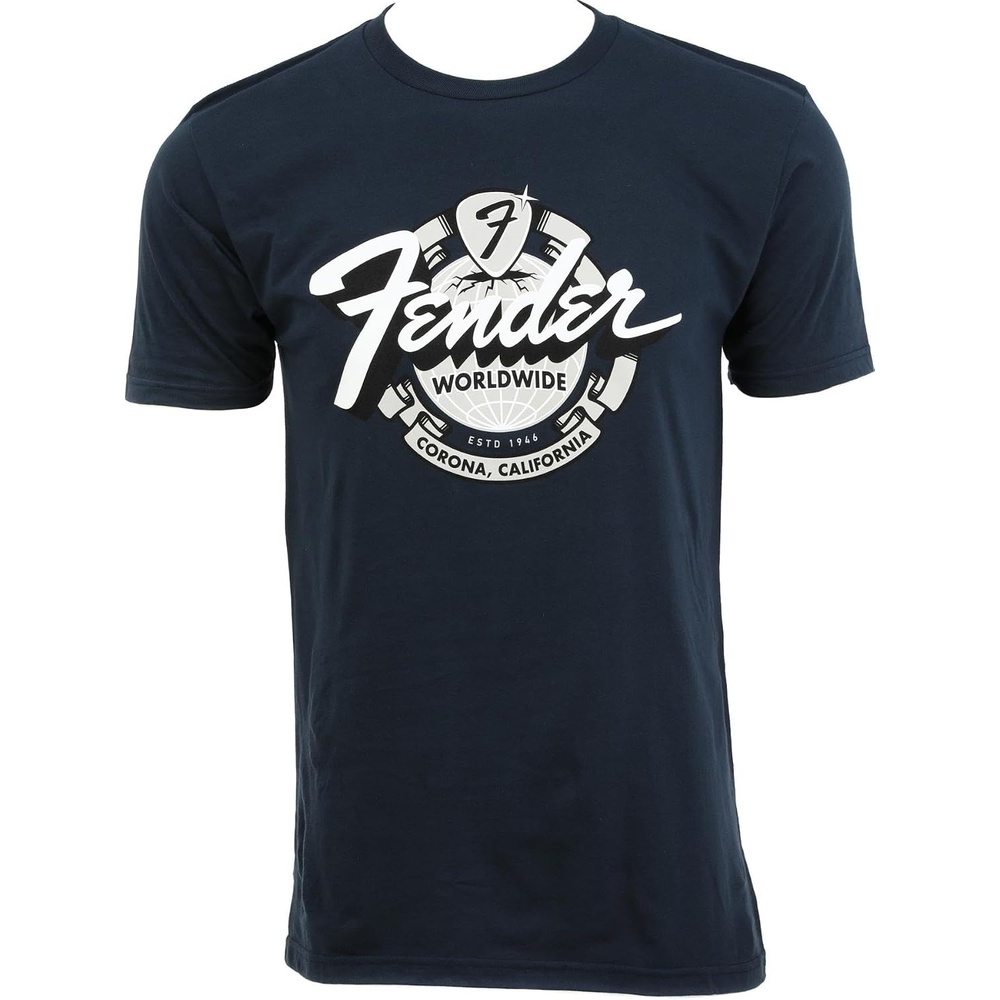 image:imageFender World Wide TShirt 100 Cotton Vintage Navy SXLarge