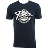 Fender World Wide T-Shirt, 100% Cotton, Vintage Navy, S(Large)