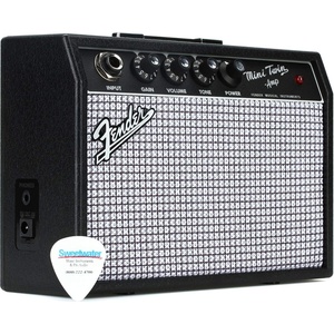Fender Mini Deluxe Electric Guitar Amp, with 1-Year Warranty, Mini Guitar Amp, Portable Guitar Amplifier, Guitar Accessories, 3 Watts, Black(Black)