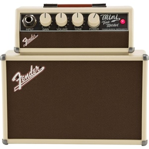 Fender Mini Deluxe Electric Guitar Amp, with 1-Year Warranty, Mini Guitar Amp, Portable Guitar Amplifier, Guitar Accessories, 3 Watts, Black(Brown)