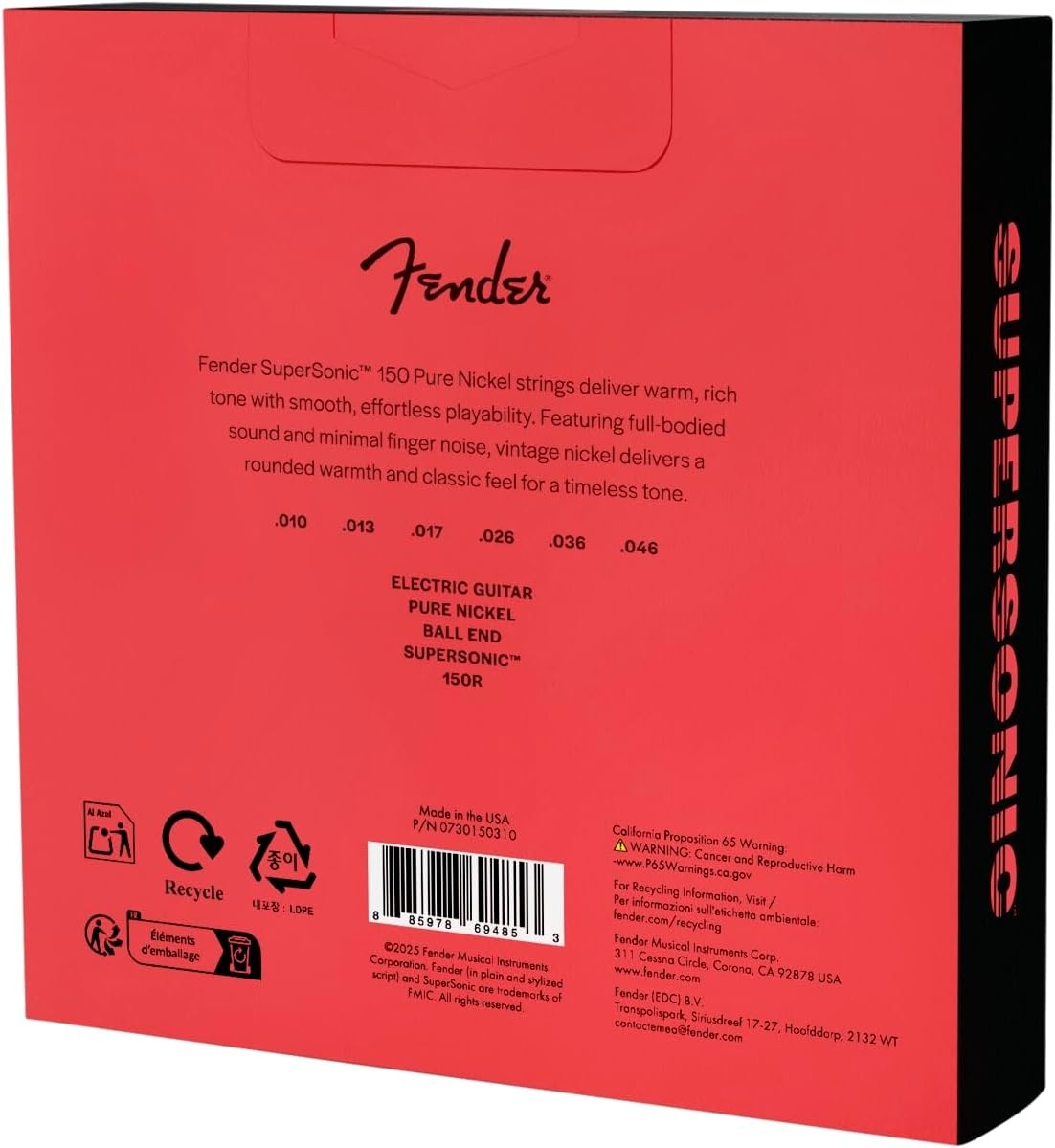 image:imageFender Original 150 Electric Guitar Strings Pure Nickel Wound Ball End 150L 009042Regular