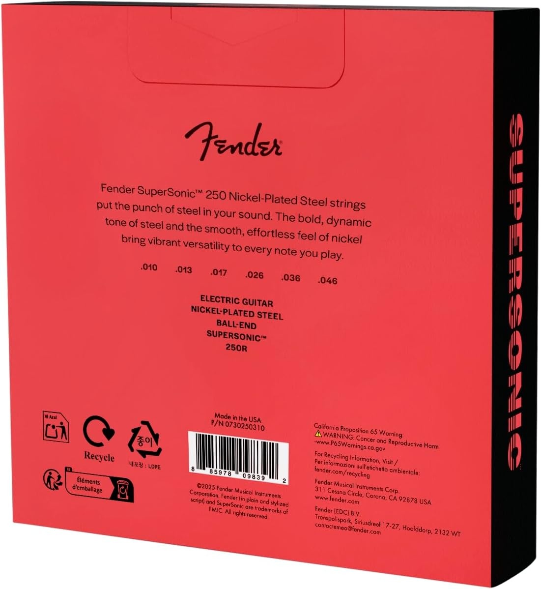 image:imageFender Super 250 Electric Guitar Strings Nickel Plated Steel Ball End 250XS 008038Regular 1046