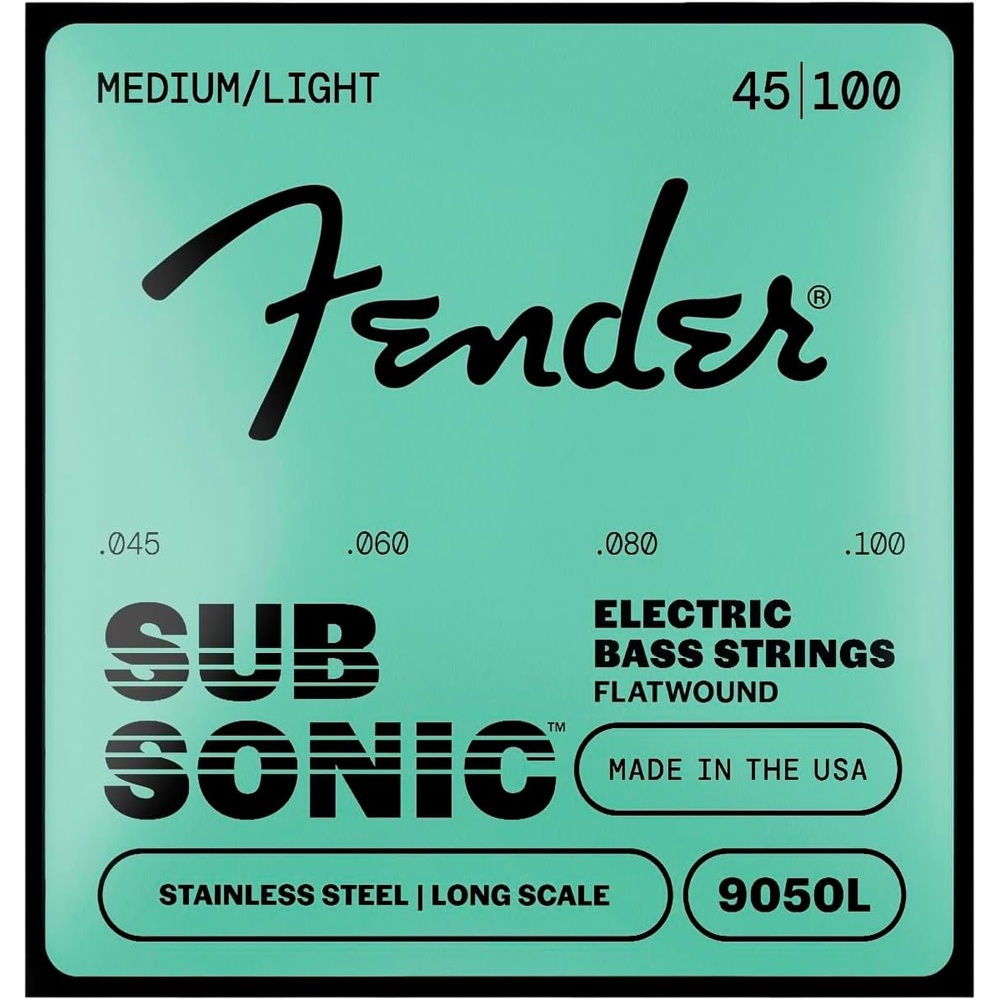 image:imageFender 9050 Bass Strings Stainless Steel Flatwound 9050L 045100Light 45100
