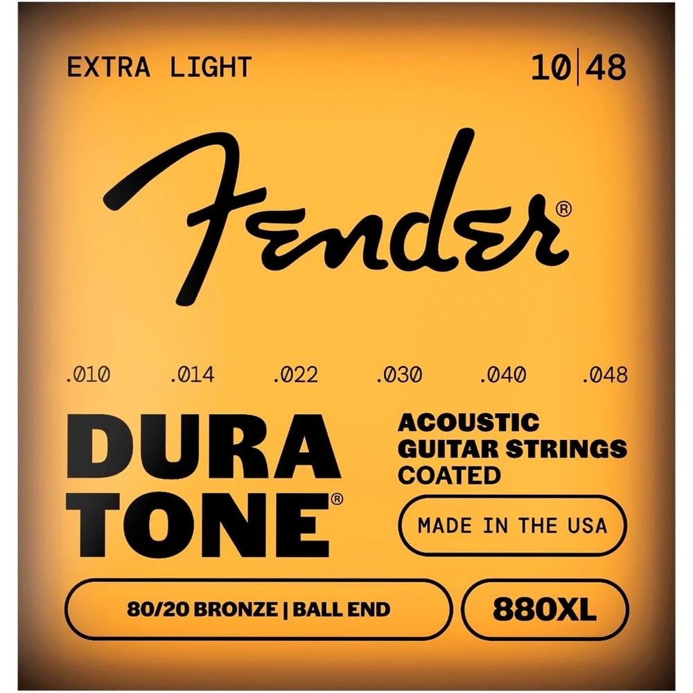 image:imageFender DuraTone Coated 8020 Bronze Acoustic Guitar Strings 012052 String Gauge Offers Clear Sound with a Smooth and Articulate FeelExtra Light  1048