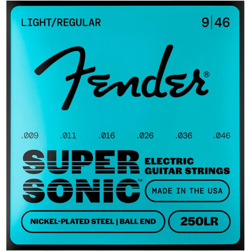 image:imageFender Super 250 Electric Guitar Strings Nickel Plated Steel Ball End 250XS 008038Light Regular 946