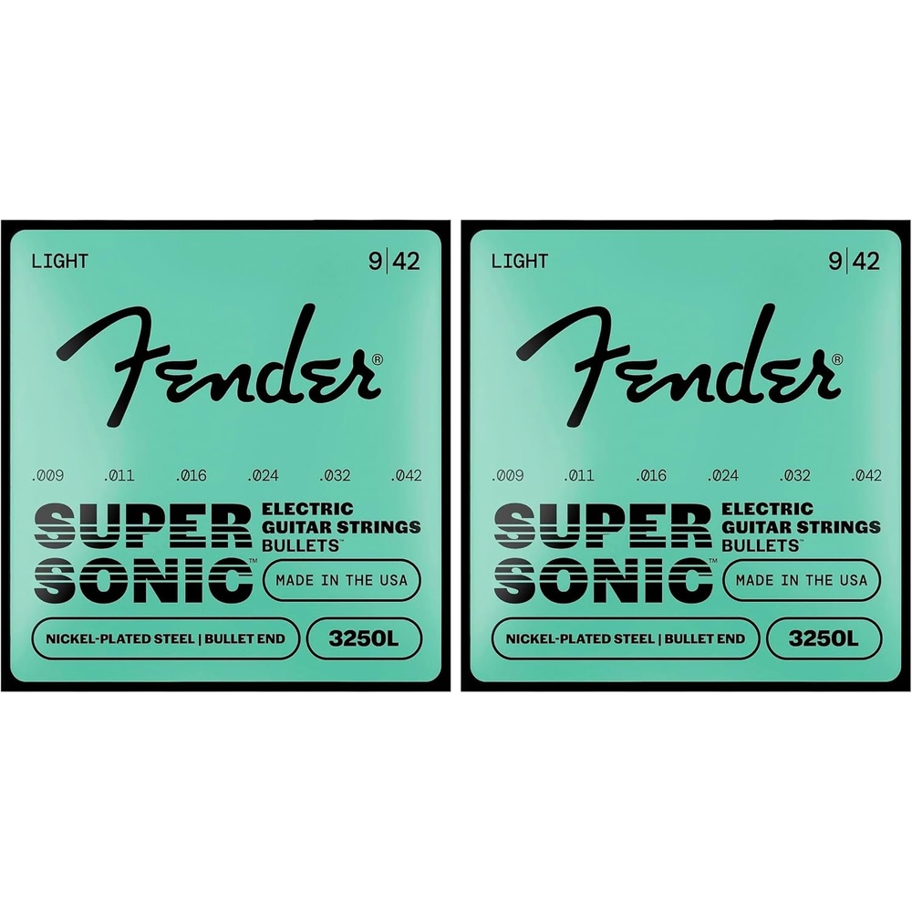 image:imageFender Super 3250 Bullet Electric Guitar Strings Nickel Plated Steel Bullet End 3250L 009042Light 942 Pack of 2