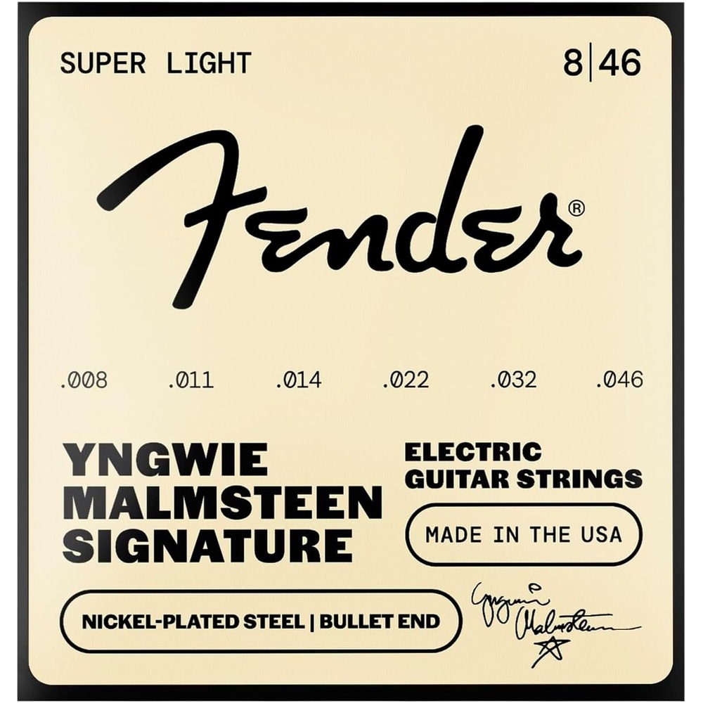 image:imageFender Yngwie Malmsteen Signature Electric Guitar Strings Nickel Plated Steel Bullet End 008046Not Available