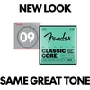 Fender Classic Core Electric Guitar Strings, Nickel Plated Steel, Ball End, 255L .009-.042(Bullet End)