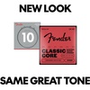 Fender Classic Core Electric Guitar Strings, Vintage Nickel, Bullet End, 3155L .009-.042(Regular 10-46)