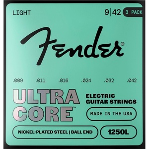 1250 Ultracore Guitar Strings, Nickel Plated Steel, Ball End, 1250R Gauges .010-.046, (6)(3 Pack)
