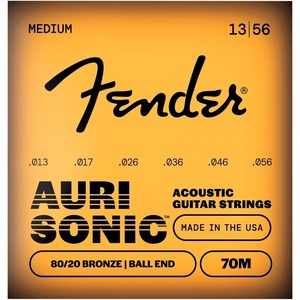 Fender 80/20 Bronze Acousitc Guitar Strings, Ball End, 70L .012-.052(1-Pack)