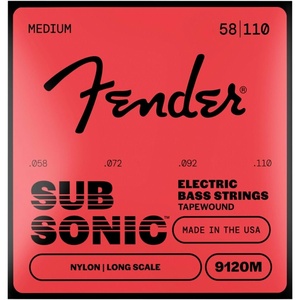 Fender 9120 Bass Strings, Nylon Tapewound, Long Scale, 9120M .058-.110(58-110)