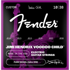 Fender Hendrix Voodoo Child Electric Guitar Strings, Vintage Nickel, Ball End .010-.038(Vintage Nickel)