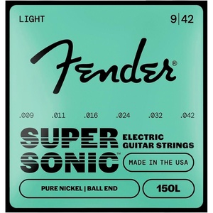 Fender Original 150 Electric Guitar Strings, Pure Nickel Wound, Ball End, 150L .009-.042(Light)