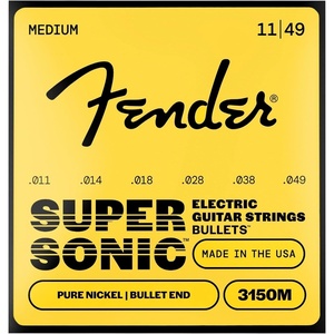 Fender Original Bullet 3150 Electric Guitar Strings, Pure Nickel, Bullet End, 3150L .009-.042(Medium  11-49)