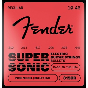 Fender Original Bullet 3150 Electric Guitar Strings, Pure Nickel, Bullet End, 3150L .009-.042(Regular  10-46)