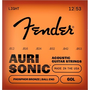 Fender Phosphor Bronze Acoustic Guitar Strings, Ball End, 60L .012-.053(Medium 12-53)