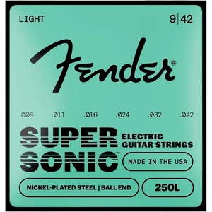 Fender Super 250 Electric Guitar Strings, Nickel Plated Steel, Ball End, 250XS .008-.038(Light  9-42)