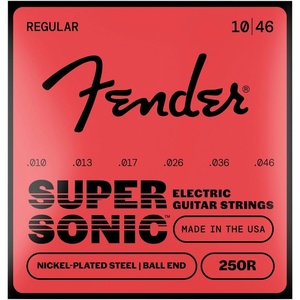 Fender Super 250 Electric Guitar Strings, Nickel Plated Steel, Ball End, 250XS .008-.038(Regular  10-46)