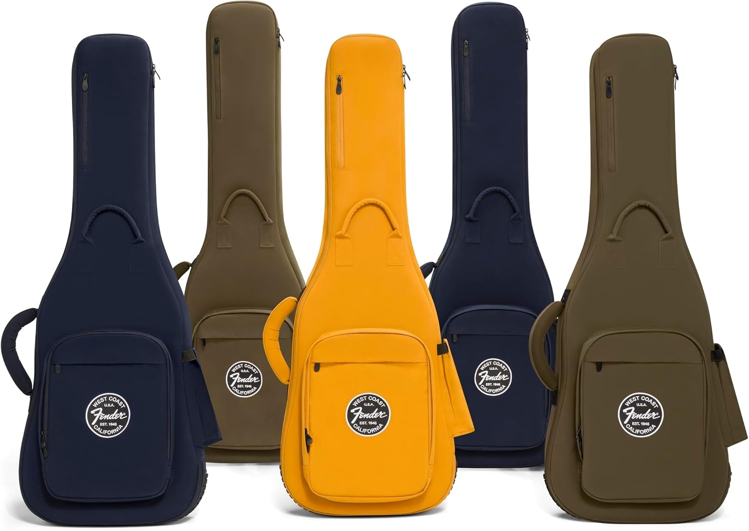 image:imageFender Troubadour Bass Guitar Gig Bag Padded Guitar Case with Ergonomic Backpack Straps WeatherResistant Waxed Canvas with 25mm Padded Protection Professional Travel CaseButterscotch