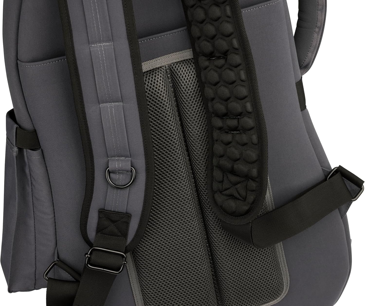 image:imageFender Troubadour Bass Guitar Gig Bag Padded Guitar Case with Ergonomic Backpack Straps WeatherResistant Waxed Canvas with 25mm Padded Protection Professional Travel CaseCharcoal