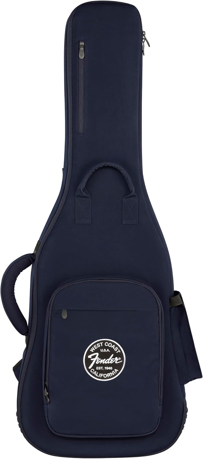 image:imageFender Troubadour Bass Guitar Gig Bag Padded Guitar Case with Ergonomic Backpack Straps WeatherResistant Waxed Canvas with 25mm Padded Protection Professional Travel CaseNavy