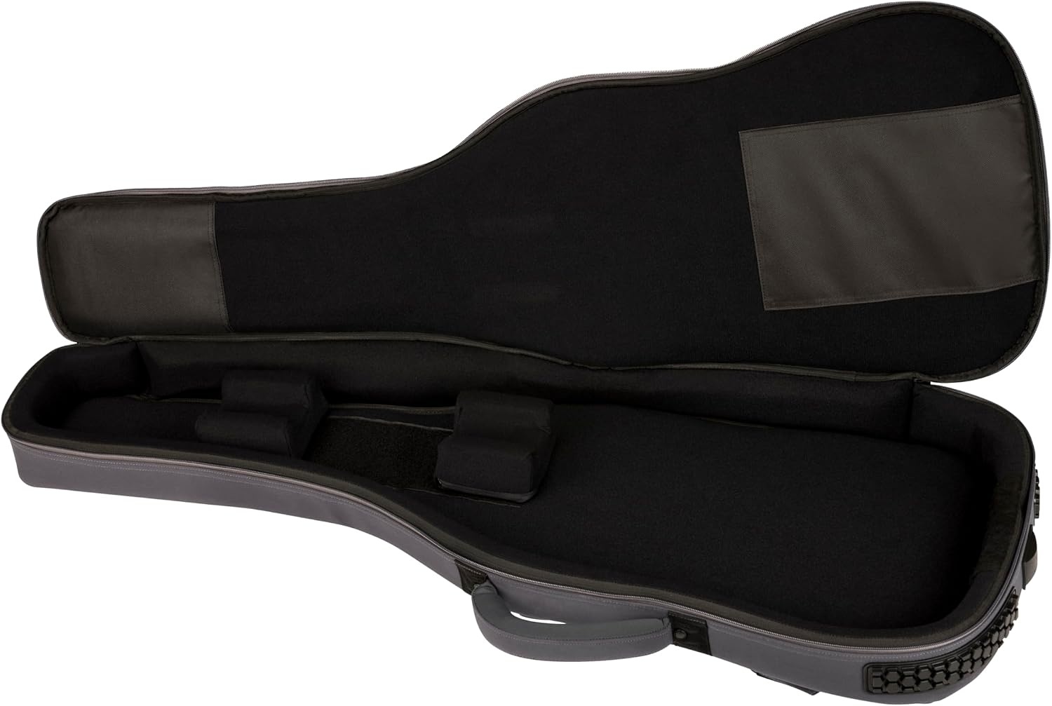 image:imageFender Troubadour Bass Guitar Gig Bag Padded Guitar Case with Ergonomic Backpack Straps WeatherResistant Waxed Canvas with 25mm Padded Protection Professional Travel CaseCharcoal