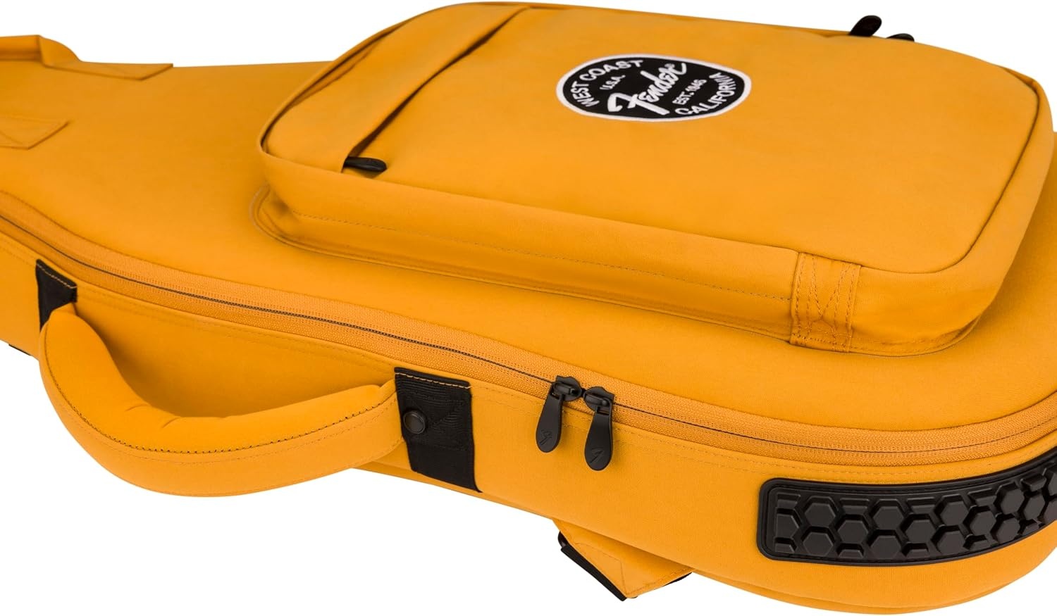 image:imageFender Troubadour Bass Guitar Gig Bag Padded Guitar Case with Ergonomic Backpack Straps WeatherResistant Waxed Canvas with 25mm Padded Protection Professional Travel CaseButterscotch