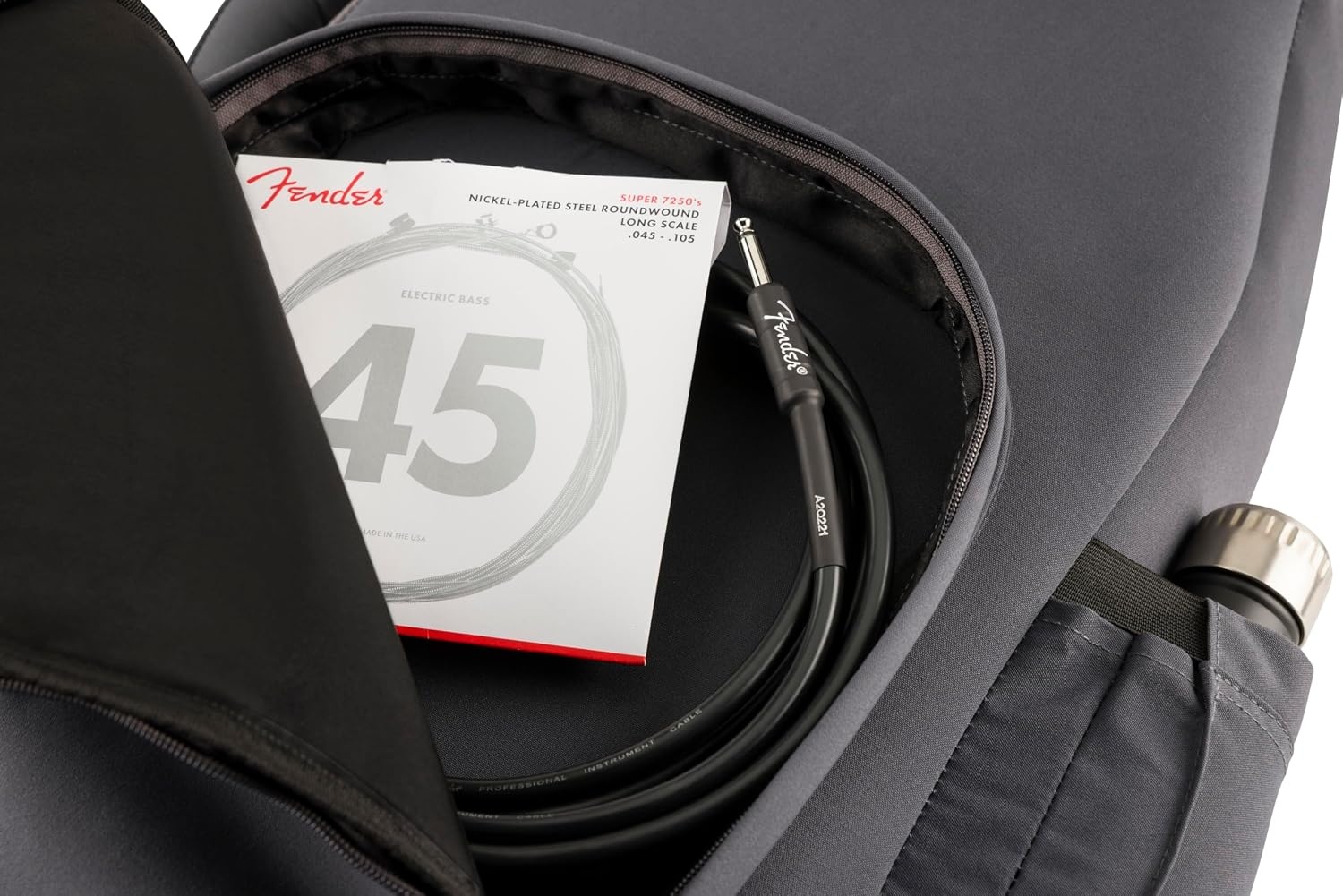 image:imageFender Troubadour Bass Guitar Gig Bag Padded Guitar Case with Ergonomic Backpack Straps WeatherResistant Waxed Canvas with 25mm Padded Protection Professional Travel CaseCharcoal