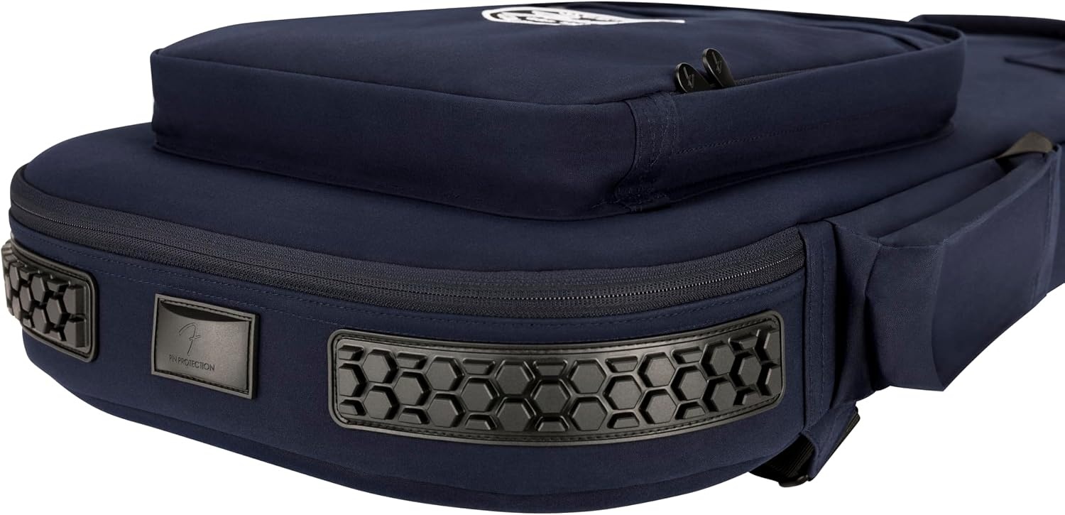 image:imageFender Troubadour Bass Guitar Gig Bag Padded Guitar Case with Ergonomic Backpack Straps WeatherResistant Waxed Canvas with 25mm Padded Protection Professional Travel CaseNavy