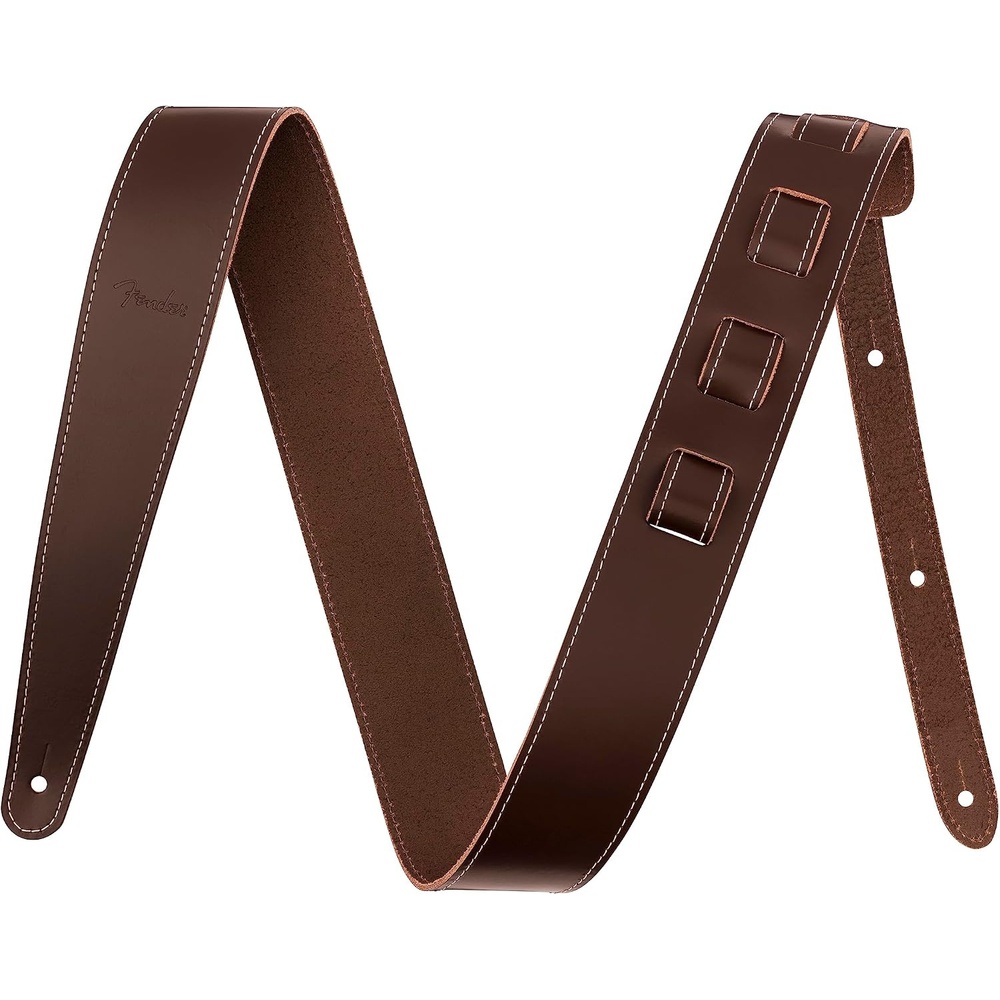 image:imageFender Essentials Economy Leather Guitar Strap Guitar Accessories Adjustable from 445 to 53 TanBrown