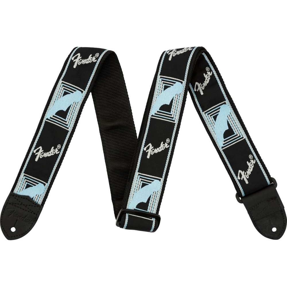 image:imageFender Monogrammed Guitar Strap 2in BlackYellowBrownBlackLight GreyBlue